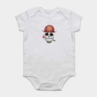 Cute Baby Snowy Owl Firefighter Baby Bodysuit